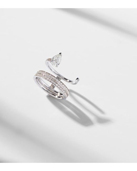Bague Serti Sur Vide En Or Blanc 18 Ct Et Diamants Repossi en coloris Metallic
