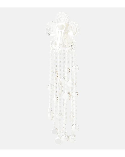 Magda Butrym White Floral Crystal-embellished Earrings