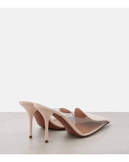 Alaïa Natural Patent Coeur Abstract Mules 90
