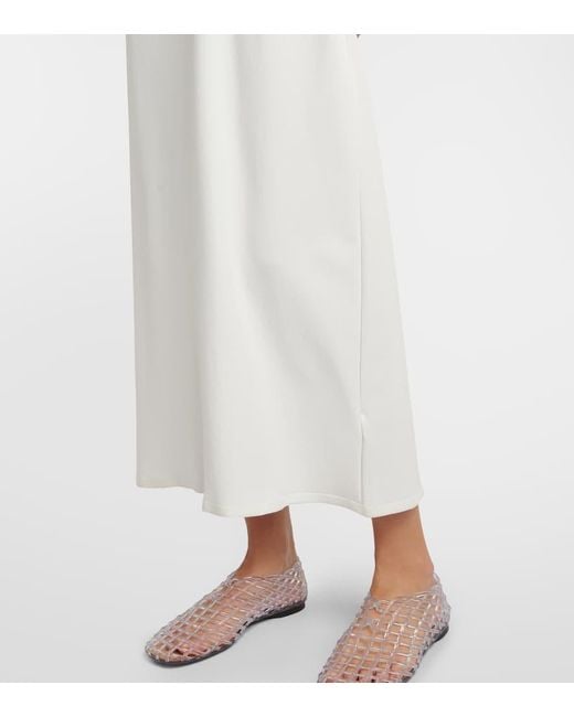The Row White Gitu Knitted Midi T-Shirt Dress