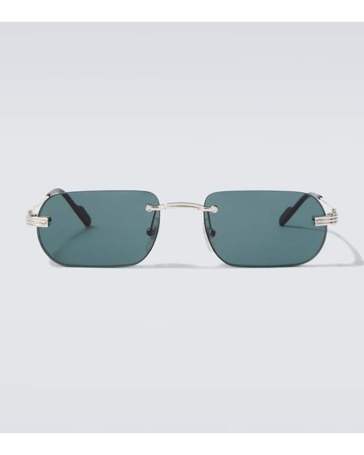 Cartier Blue Premiere De Cartier Rectangular Sunglasses for men