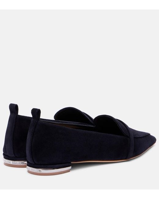 Malone Souliers Blue Dora 10 Suede Loafers