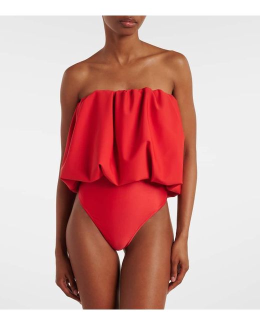 Adriana Degreas Red Coquille De Mer Bodysuit