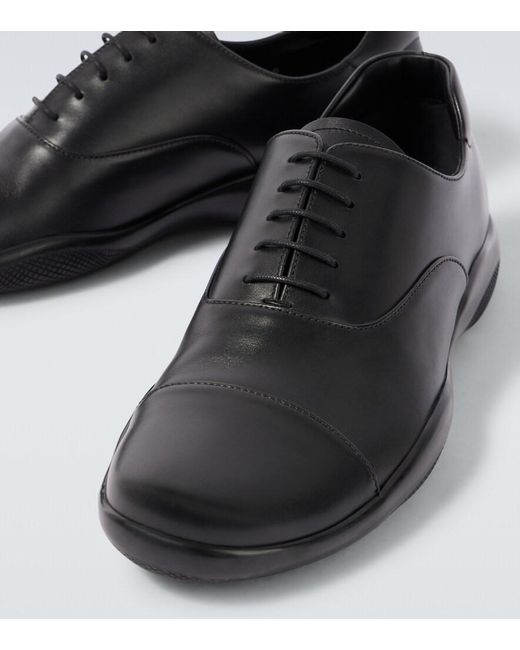 Prada Black Toblach Leather Sneakers for men