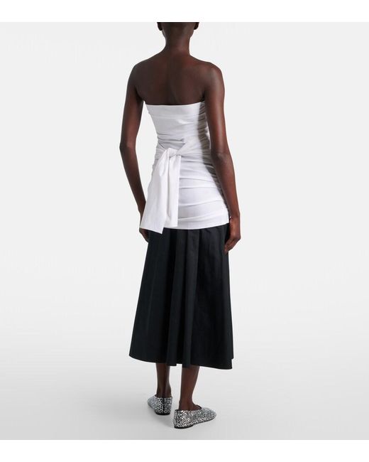 Proenza Schouler White Lena Strapless Cotton-Blend Top