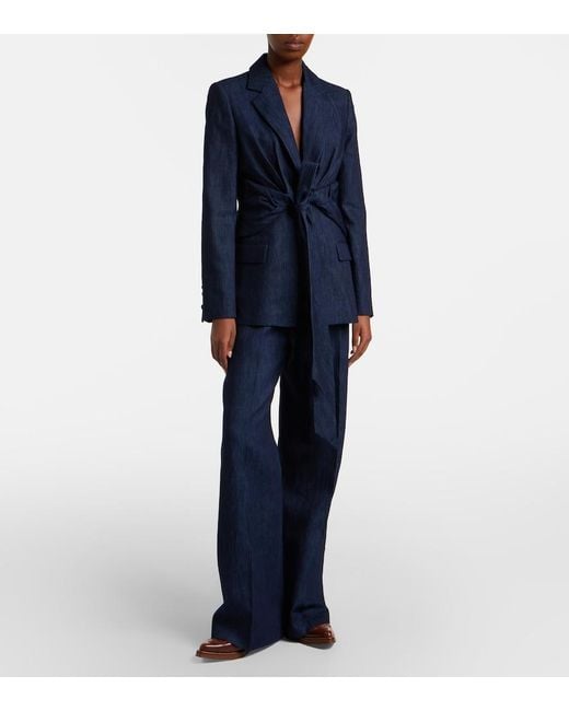 Gabriela Hearst Blue Grant Denim Blazer