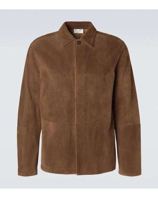 The Row Brown Ulrich Paneled Suede Jacket for men