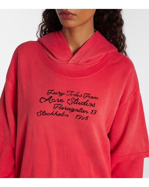 Acne Red Floor Cotton Sweatshirt