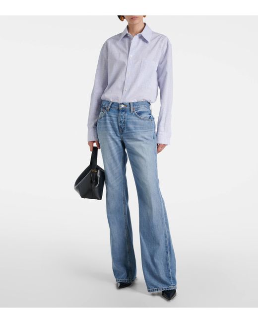 Re/done Blue Loose Boot Mid-rise Wide-leg Jeans