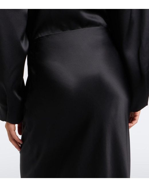 The Sei Black Silk Maxi Skirt