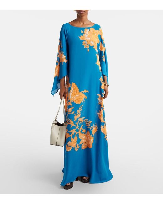 Etro Blue Printed Maxi Dress