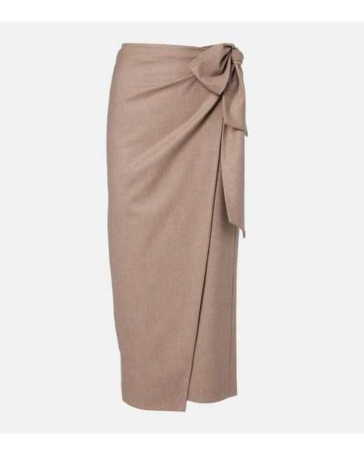 Falda Envolvente Bingo En Mezcla De Cachemir Max Mara de color Brown