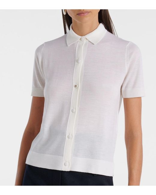 Max Mara White Virgin Wool Cardigan
