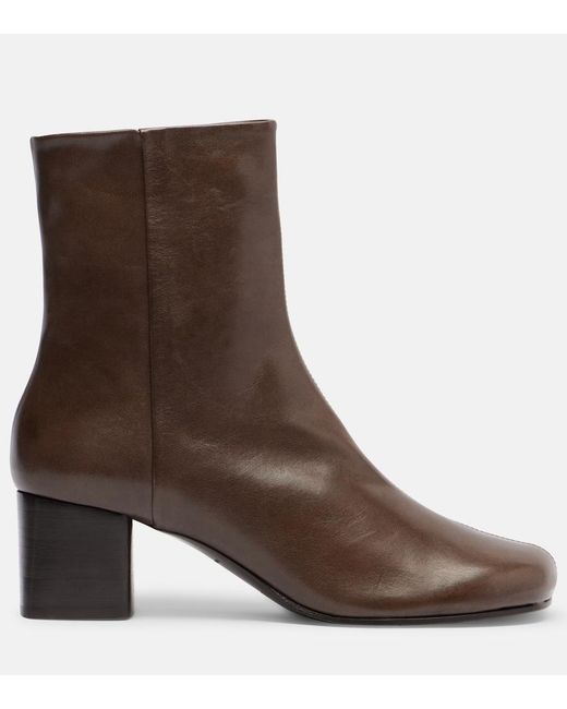 Lemaire Brown Anatomic 55 Leather Ankle Boots