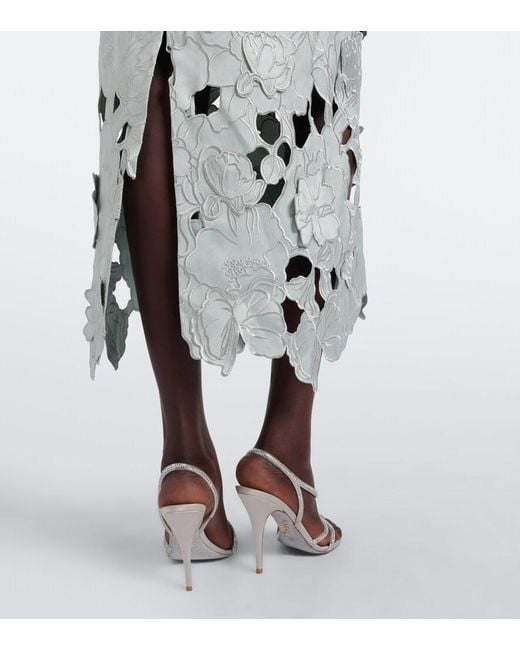 Costarellos Gray Nikola Guipure Lace Midi Dress
