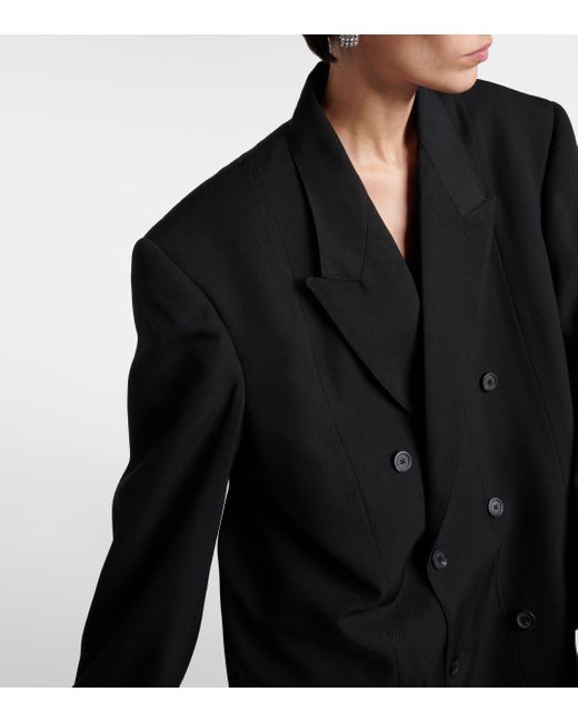 Balenciaga Black Deconstructed Double-breasted Wool Jacket