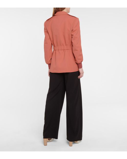 chloe cargo pocket wool blazer