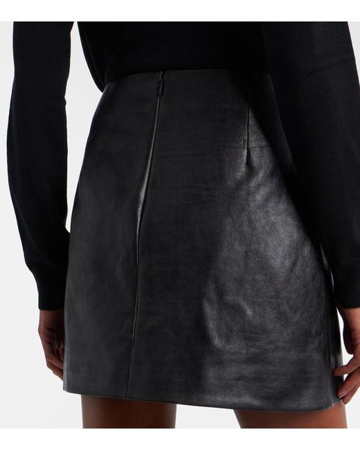 Gucci Black Double G Leather Miniskirt