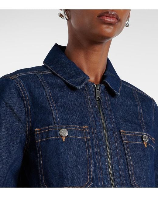 Veronica Beard Blue Patty Cropped Denim Jacket