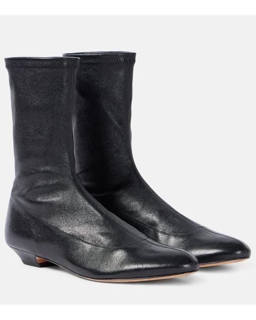 Khaite Black Apollo Flat Ankle Boot