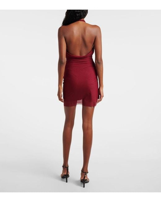 Sir Red Toni Halterneck Mesh Minidress