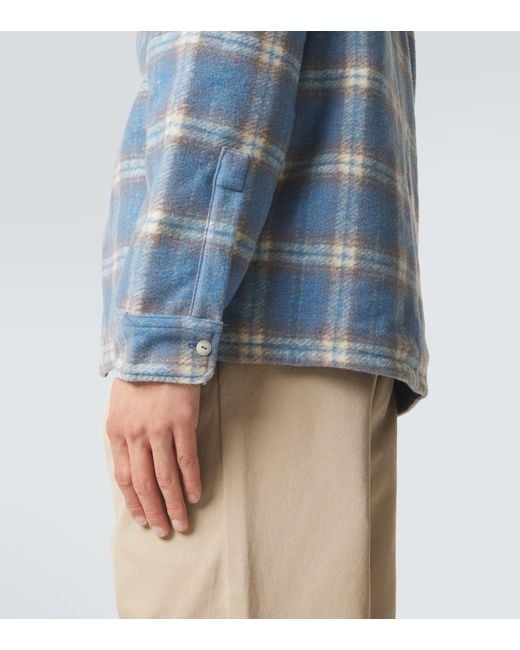 Polo Ralph Lauren Blue Plaid Wool-Blend Flannel Shirt for men