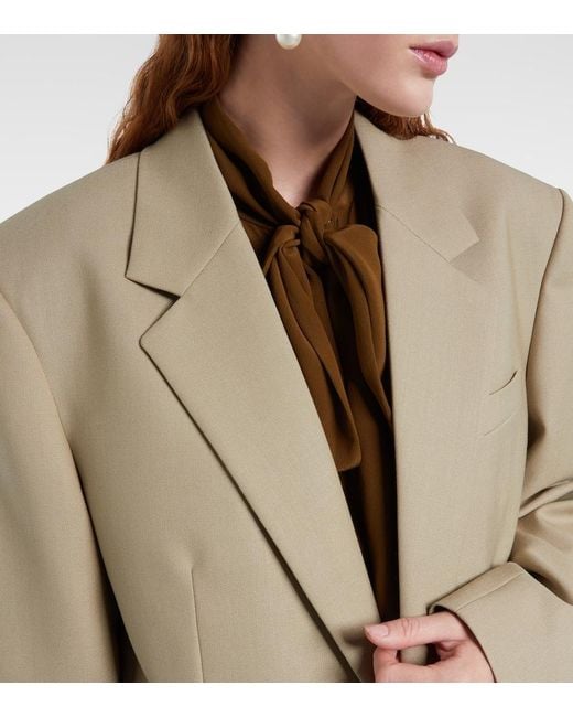 Saint Laurent Natural Wool And Silk Blazer