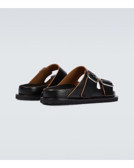 Jil Sander X Birkenstock Arizona Naxos Leather Sandals in Black