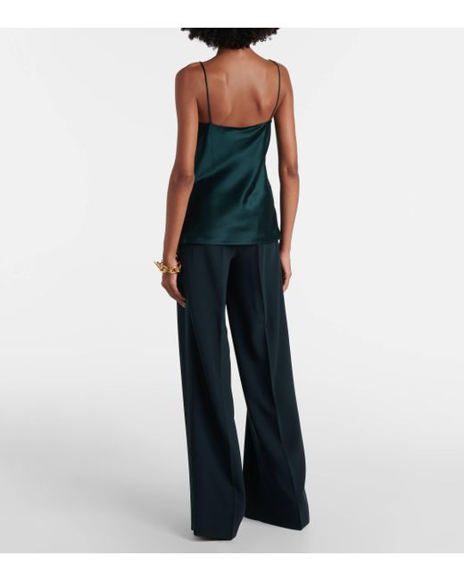 Max Mara Green Metello Silk Satin Tank Top