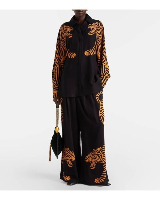 Farm Rio Blue Weite Hose Tiger