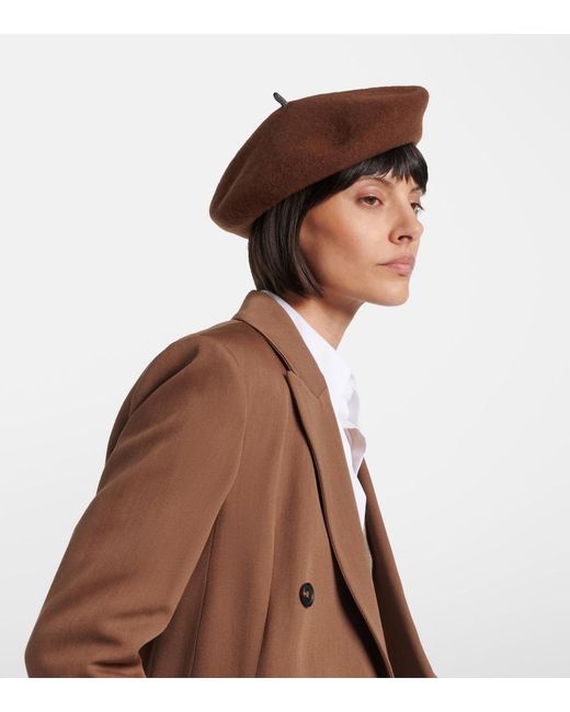 Brunello Cucinelli Brown Monili Wool Beret