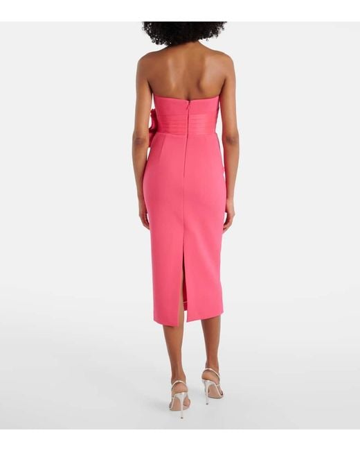 Rebecca Vallance Pink Midikleid Aus Crepe