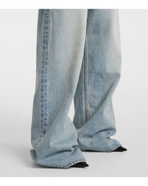 Balenciaga Blue Mid-Rise Wide-Leg Jeans