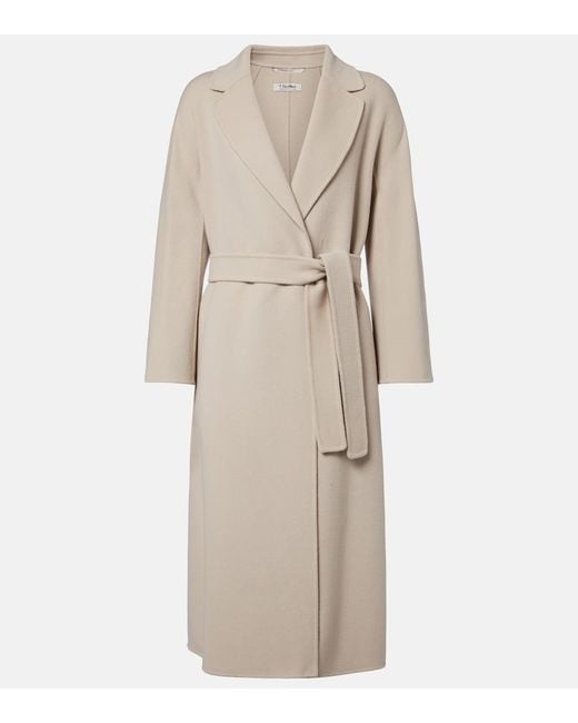 Max Mara Natural Wool Wrap Coat