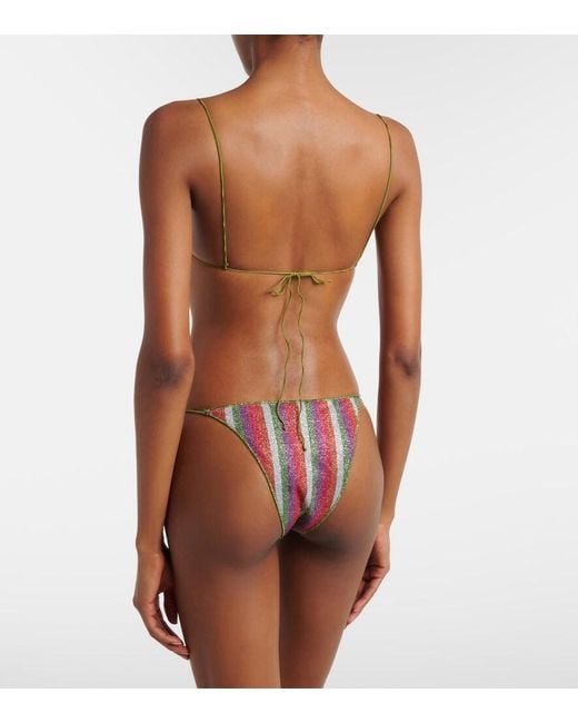 Oseree White Lumiere Striped Bikini