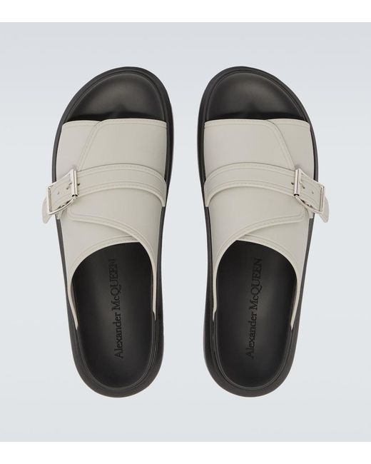 McQueen Gray Hybrid Slides for men