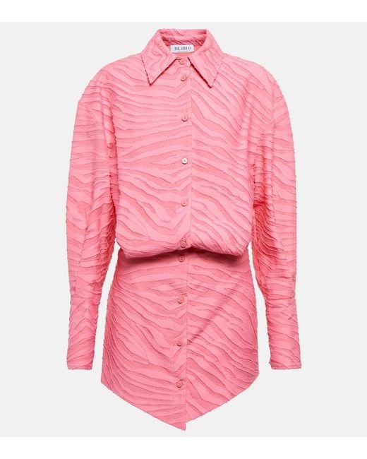 The Attico Pink Silvye Zebra-Print Fil Coupe Minidress