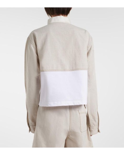 Polo De Chambray De Algodon Y Lino Prada de color White