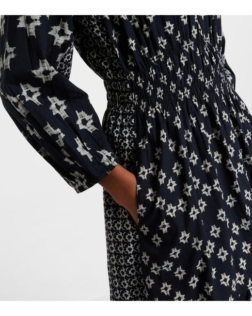 Robe Midi Elen Brodee En Coton Velvet en coloris Black