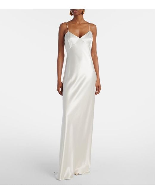 Max Mara White Silk Satin Gown
