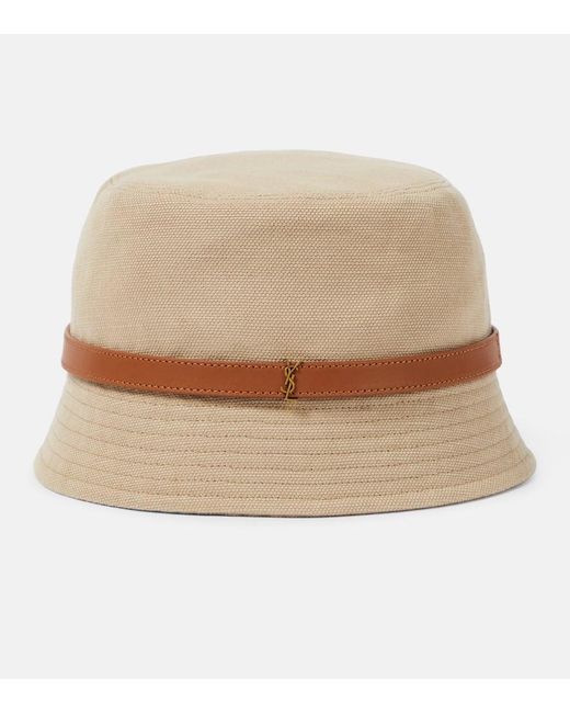 Sombrero de pescador Cassandre de lona Saint Laurent de color Natural