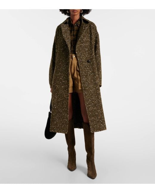 Isabel Marant Brown Horia Wool-Blend Wrap Coat