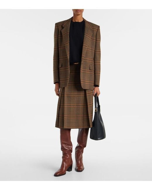 Saint Laurent Brown Odeon Leather Over-The-Knee Boots