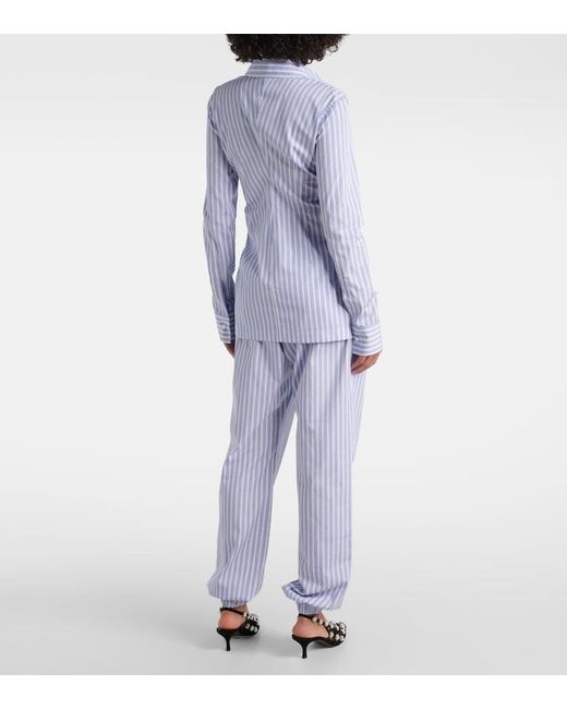 The Attico Blue Zebra-Print Satin Shirt
