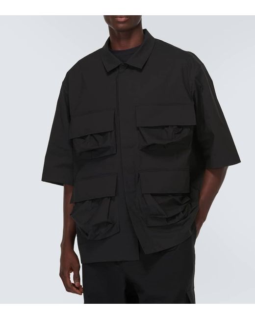 Camicia in misto cotone di Y-3 in Black da Uomo