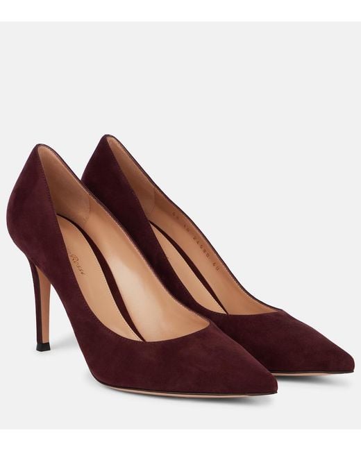 Gianvito Rossi Purple Gianvito 85 Suede Pumps