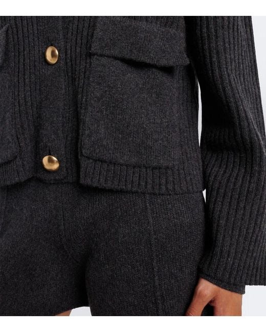 Jardin Des Orangers Black Ribbed-Knit Wool And Cashmere Cardigan