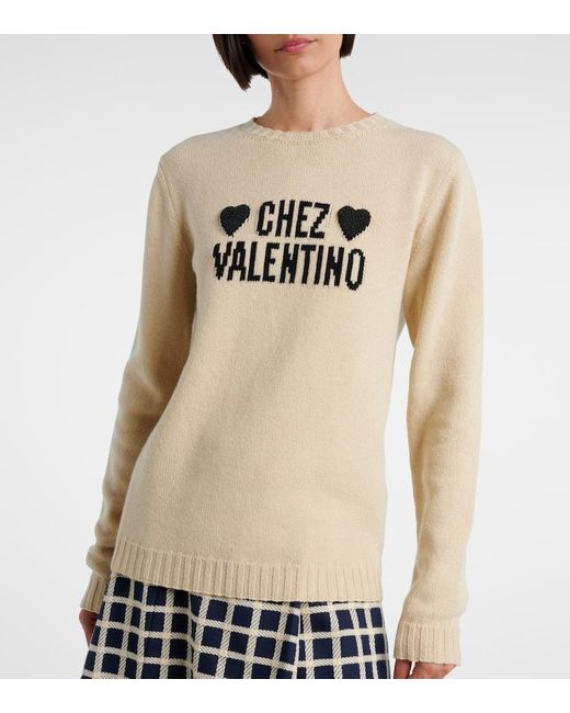 Valentino Natural Chez Virgin Wool Sweater