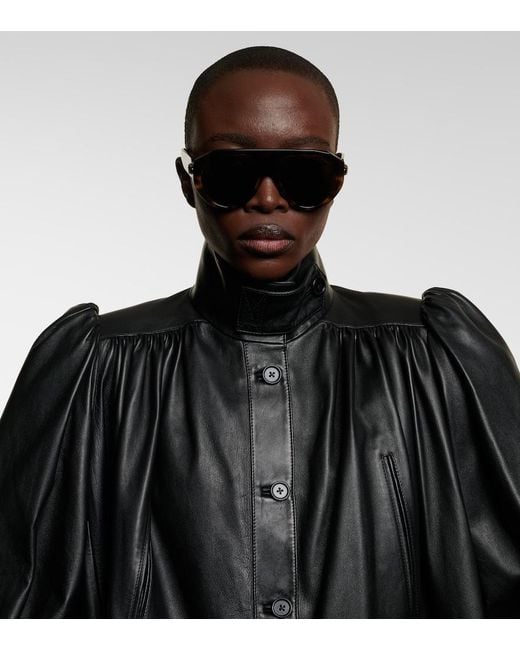 BVLGARI Brown Serpenti Forever Aviator Sunglasses