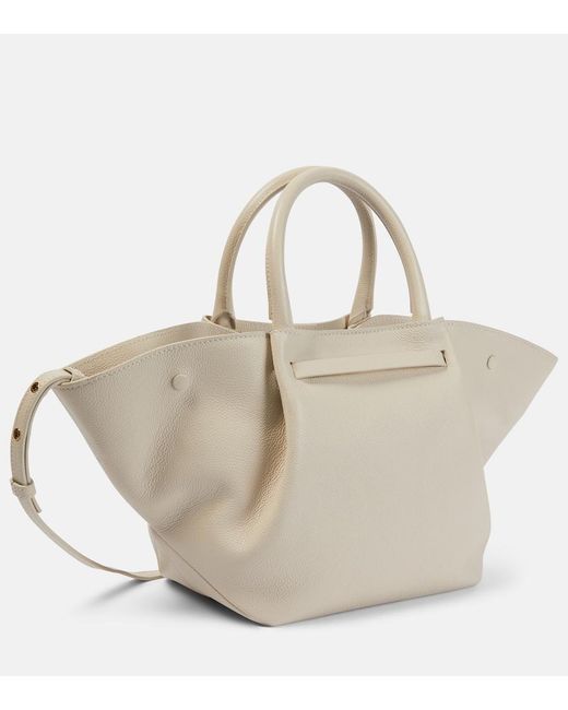 DeMellier London White New York Midi Leather Top-Handle Bag